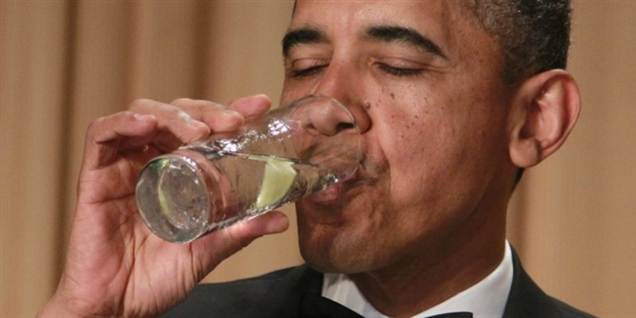 Se Obama feste med hund og hotte damer