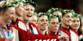 <span style='font-family: Arial; font-size: 15px; color: White;'>Her ses dansk guld under OL-guld i Athen 2004. Danmark har i London for første gang nogensinde både et herre- og et damelandshold i håndbold med ved OL.</span> <span style='font-family: Arial; font-weight: normal; font-size: 15px; color: #999999;'>Foto: Lars Krabbe/POLFOTO/Arkiv / POLFOTO</span>
