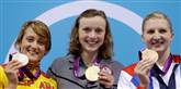 <span style='font-family: Arial; font-size: 15px; color: White;'>Den blot 15-årige amerikaner Katie Ledecky fra USA overraskede alle og vandt guld i en tid, der var over ni sekunder hurtigere end Lotte Friis' tid.</span> <span style='font-family: Arial; font-weight: normal; font-size: 15px; color: #999999;'>Foto: Michael Sohn / POLFOTO</span>