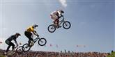 <span style='font-family: Arial; font-size: 15px; color: White;'>Fredag blev finalen i BMX for mænd afholdt. Den forreste mand - Maris Stromberg, vandt finalen.</span> <span style='font-family: Arial; font-weight: normal; font-size: 15px; color: #999999;'>Foto: AP/Christophe Ena / POLFOTO</span>
