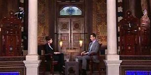 Assad sammen med interviewer Sophie Shevardnadze