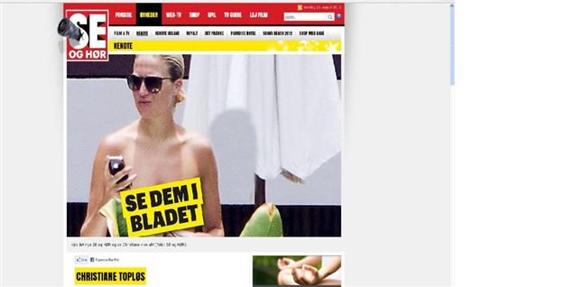 Se og Hør bringer topløse billeder af tv-vært