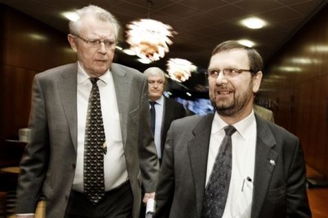 Thorkild E. Jensen fra CO-industri og Hans Skov Christensen fra DI har været blandt topforhandlerne ved forårets overenskomstforhandlinger.