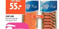Sådan ser den gravad laks ud (pakken til højre), som man ikke skal spøge med.