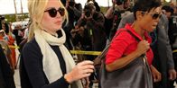 Lohan her ses her i selskab med sin advokat, der også deltog i mødet i dag.