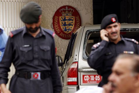 Den danske ambassade i Pakistan efter terrorangrebet.