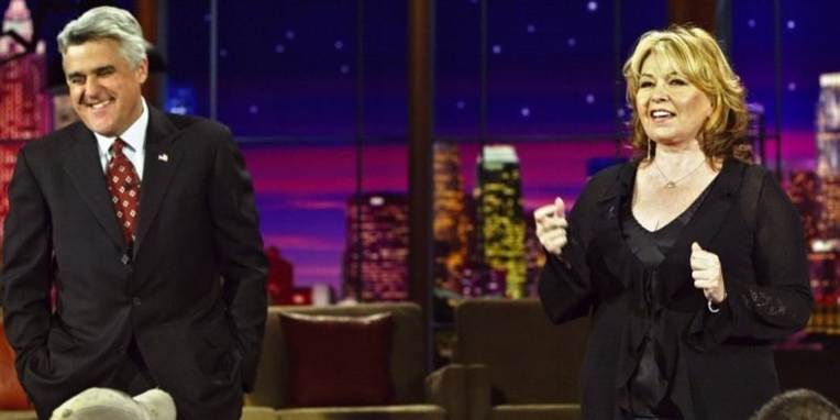Roseanne Barr, her på besøg hos Jay Leno, forsøger at blive præsidentkandidat for 'Det Grønne Parti'