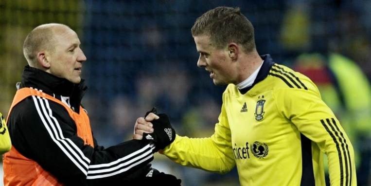 Auri Skarbalius (tv) valgte Brøndby IF og Mikkel Thygesen (th) i stedet for et job som landstræner i sit hjemland.