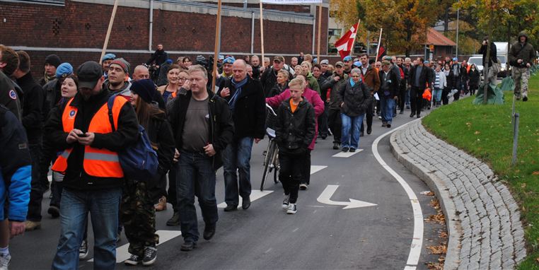 Veteraner i protesttog mod Christiansborg Slotsplads