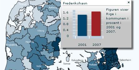 Klik på linket og se på kort, hvor mange rige der bor i din kommune.