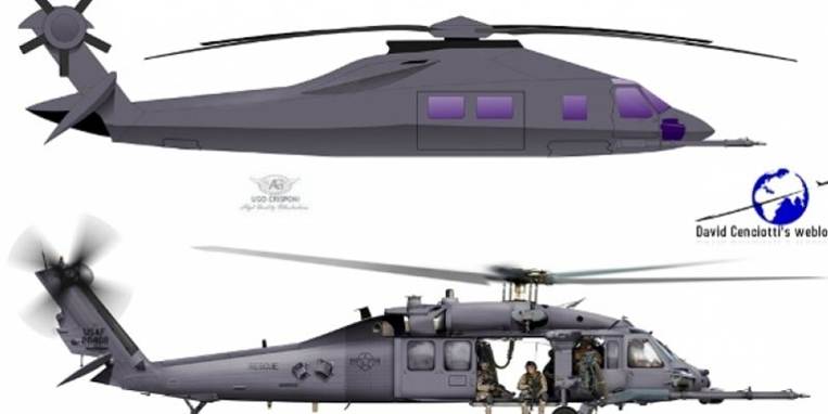 Amerikanerne brugte måske en lignende modifikation af en Black Hawk-helikopter til at angribe Osama. Mange mener dog, at det var en helt ny superhelikopter, der udførte opgaven.