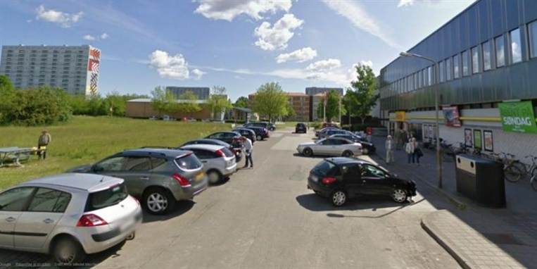 Det var her på Nygårds Plads i Brøndby, at røveriet fandt sted.