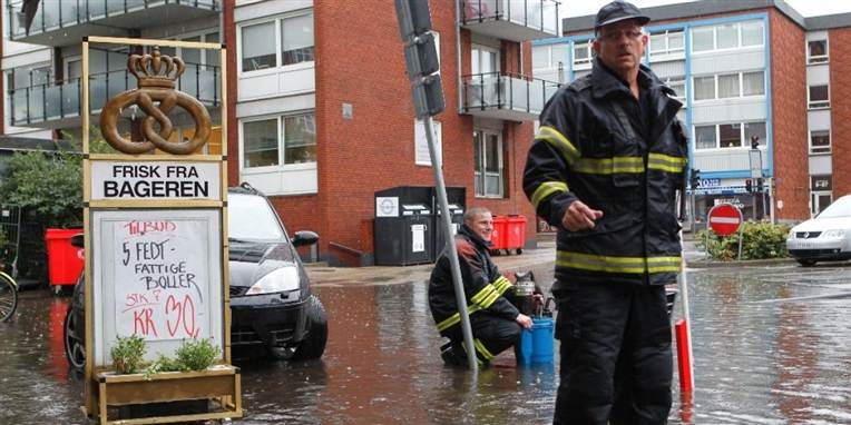Aalborg blev ramt af voldsomme regnmængder.
