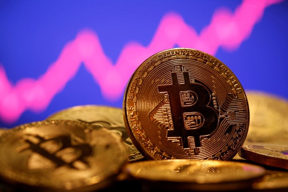 illustration af mønter som kunne være bitcoin