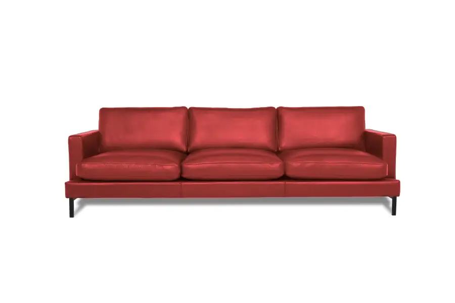 3-personers lædersofa i rød