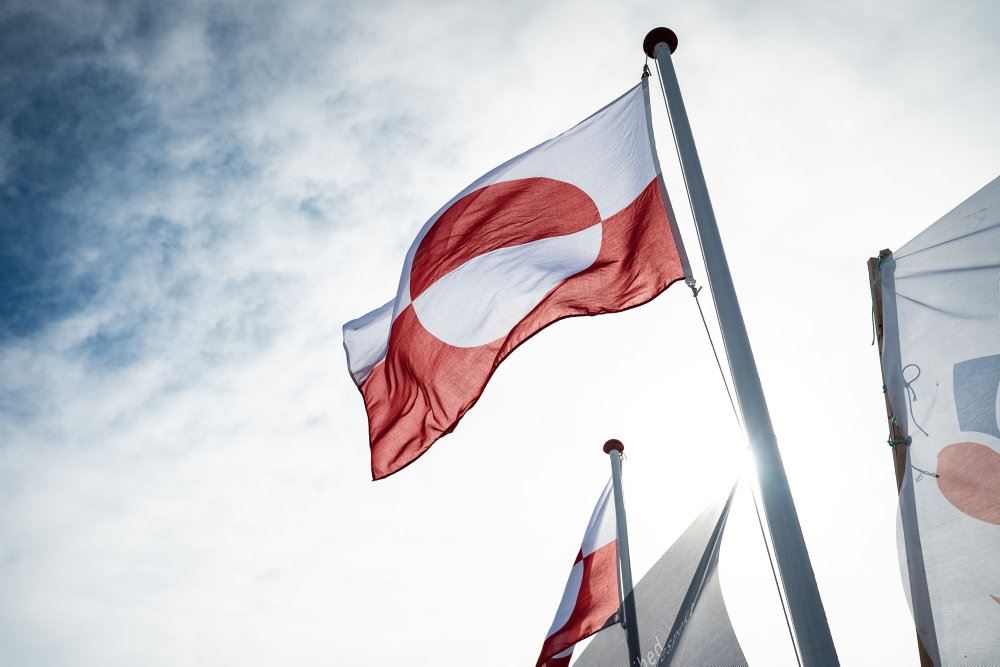 flagstang med det grønlandske flag