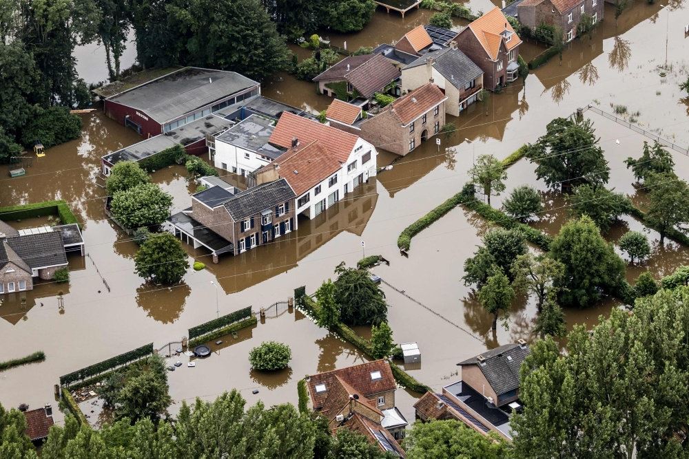 En oversvømmet hollandsk by