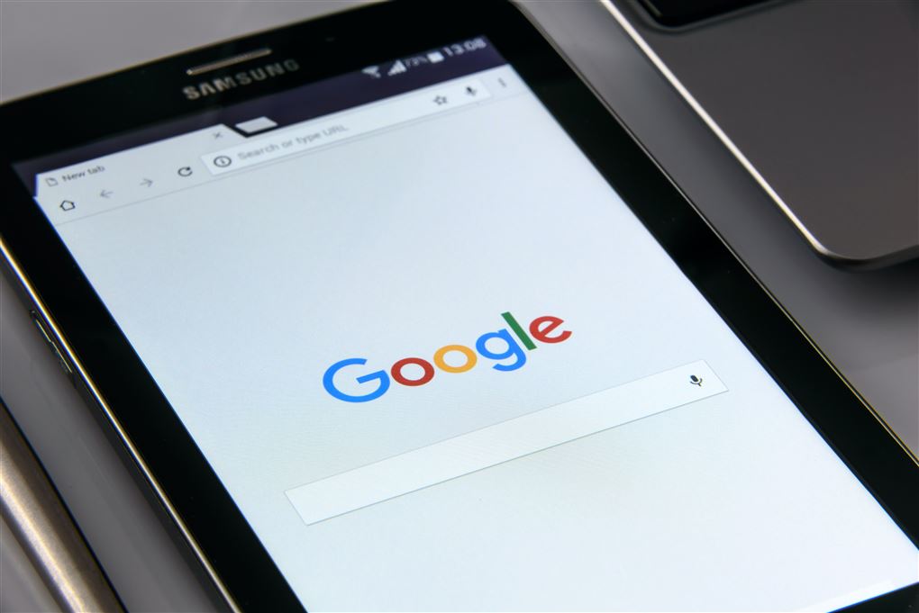 En skærm med Google-logo på