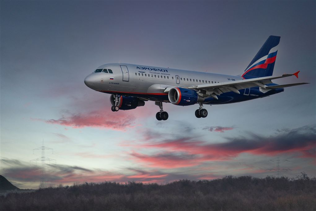 Et Aeroflot-fly i luften