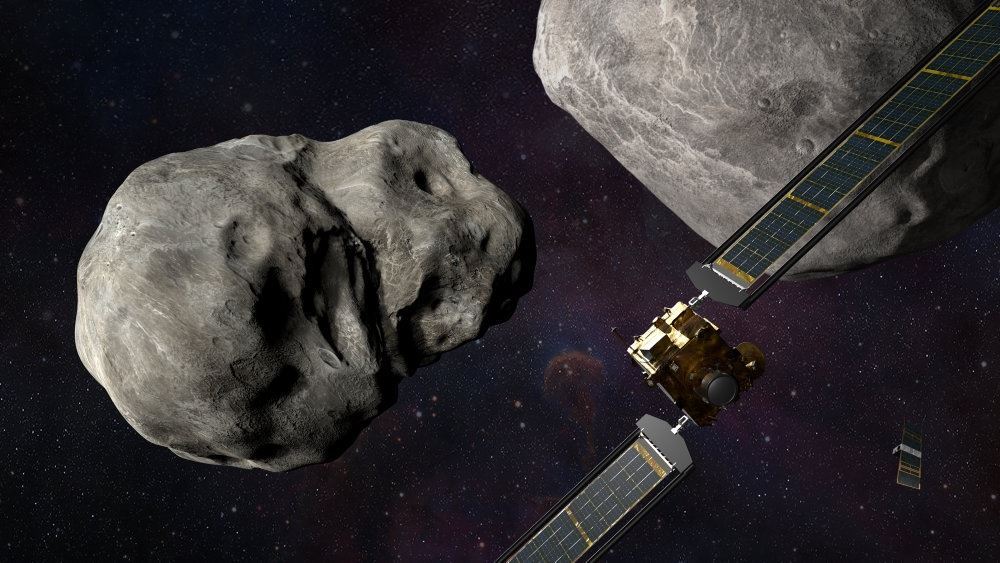 En rumsonde på vej mod en asteroide