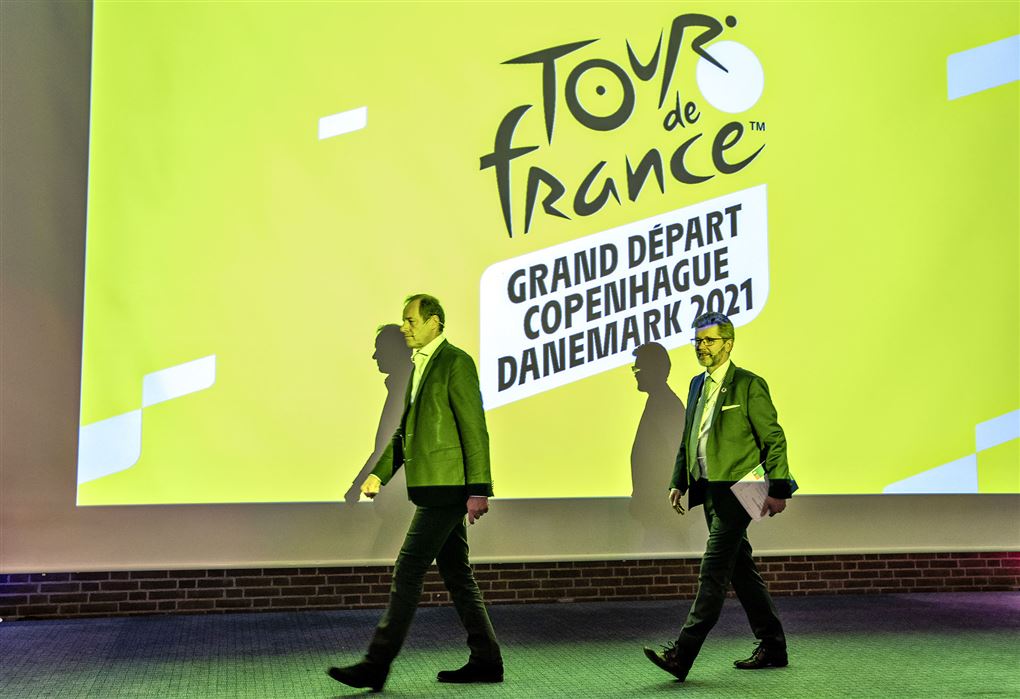  løbsdirektør for Tour de France, Christian Prudhomme og overborgmester og bestyrelsesformand for Grand Départ Copenhagen Denmark, Frank Jensen 
