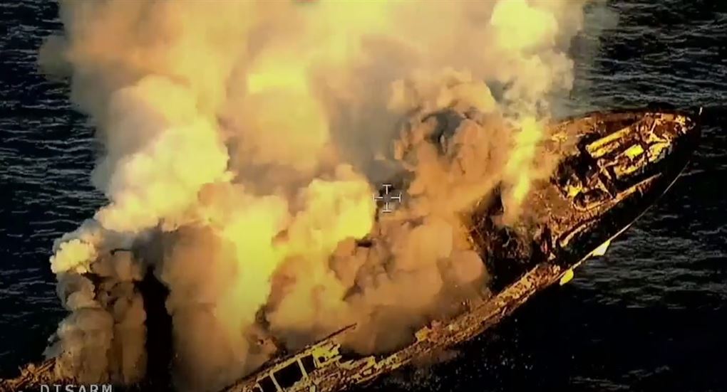 Brændende yacht synker i Middelhavet 