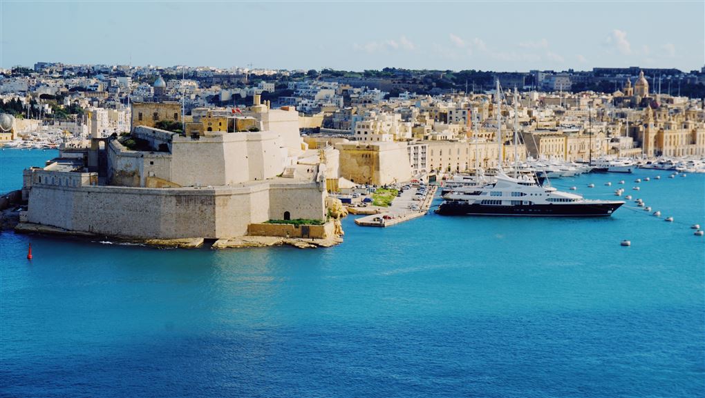 Luftfoto over Maltas havn