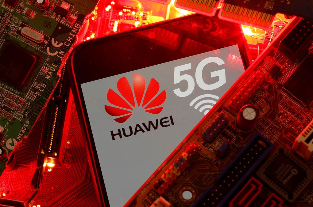 En mobiltelefon fra Huawei med 5G-logoet