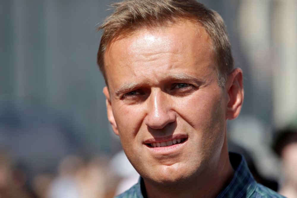 den russiske oppositionspolitiker Aleksej Navalnyj  fotograferet udenfor