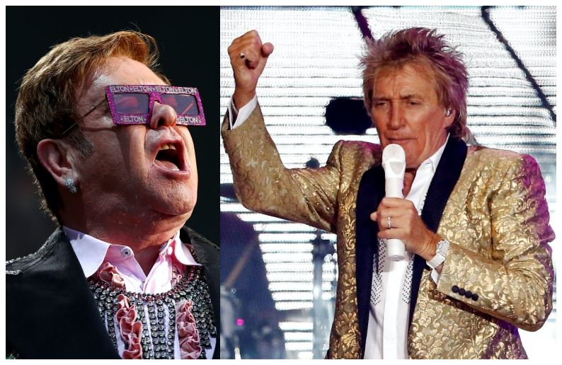 Elton John og Rod Stewart i et sammensat billede