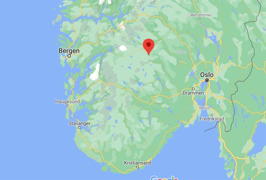 kort over det sydlige Norge