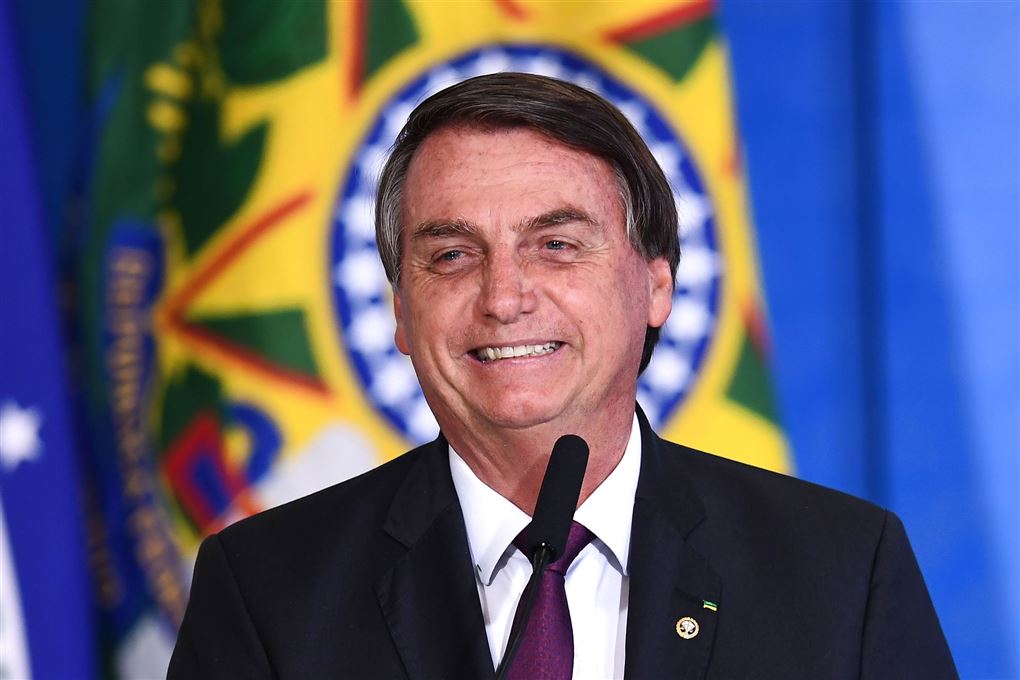 Brasiliens præsident jair bolsonaro smiler 