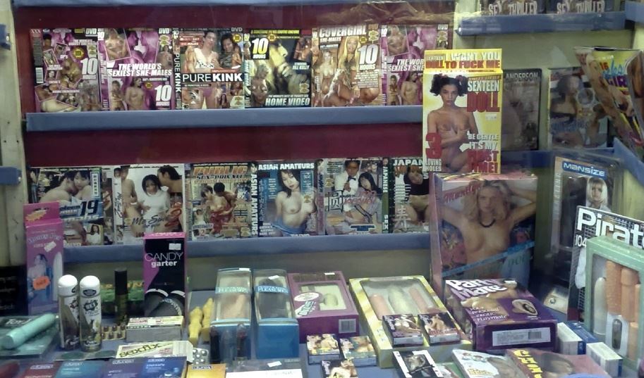 pornoblade og sexlegetøj i sexshop i Amsterdam