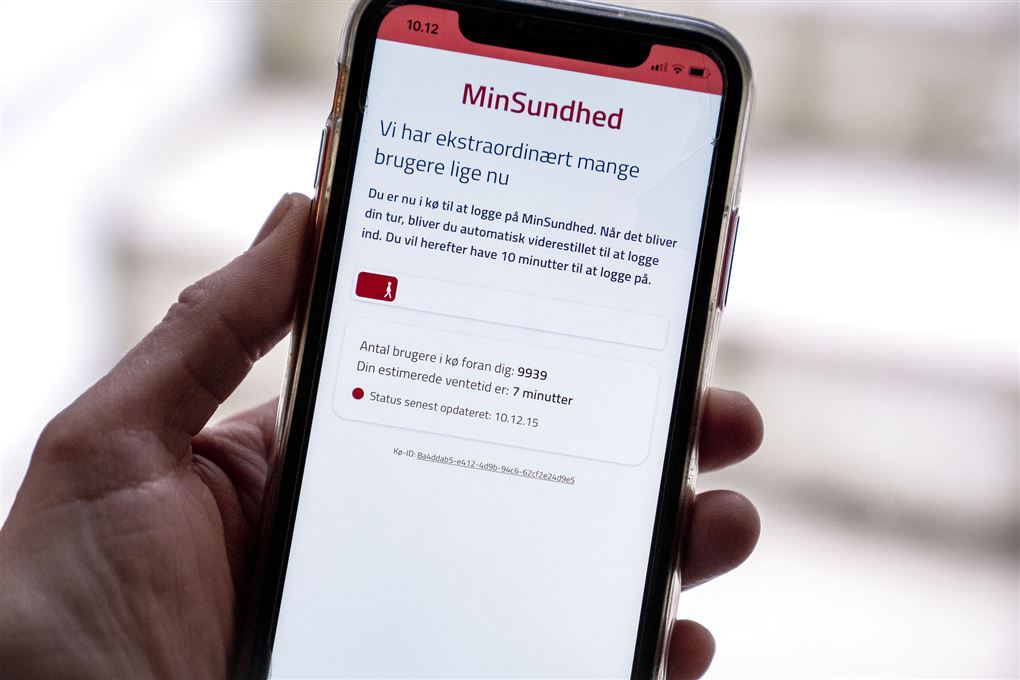 Mobiltelefon med MinSundhed-app