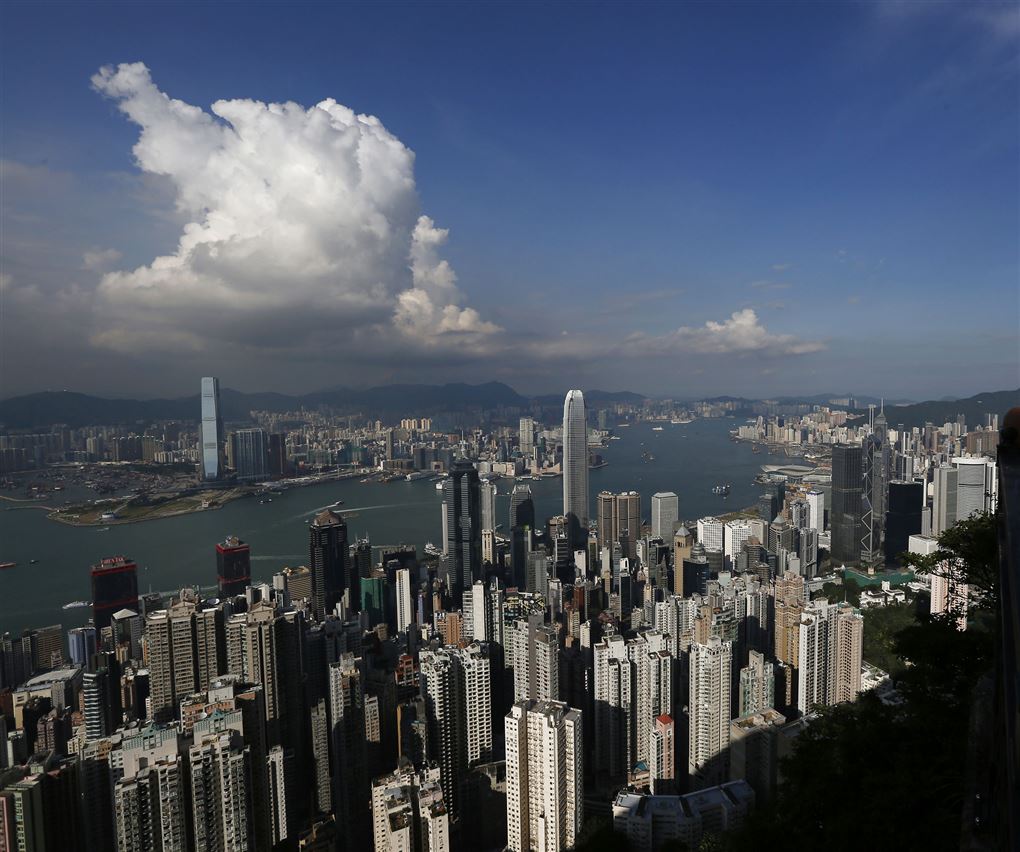 En masse skyskrabere i Hongkong 