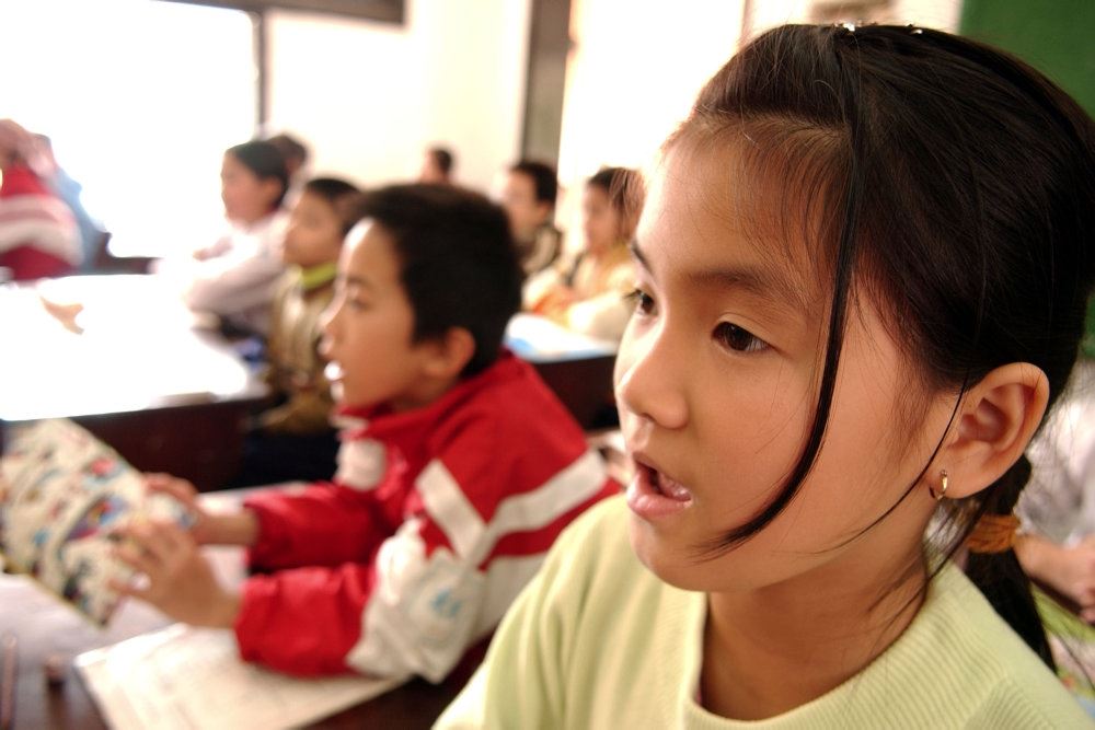 Kinesiske børn i en klasse