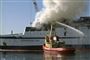 brand på færge forsøges slukket 