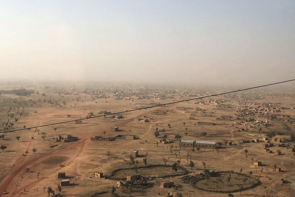 Luftfoto af byen Djibo