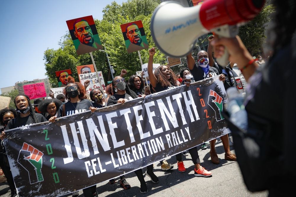 demonstranter på gaden i usa