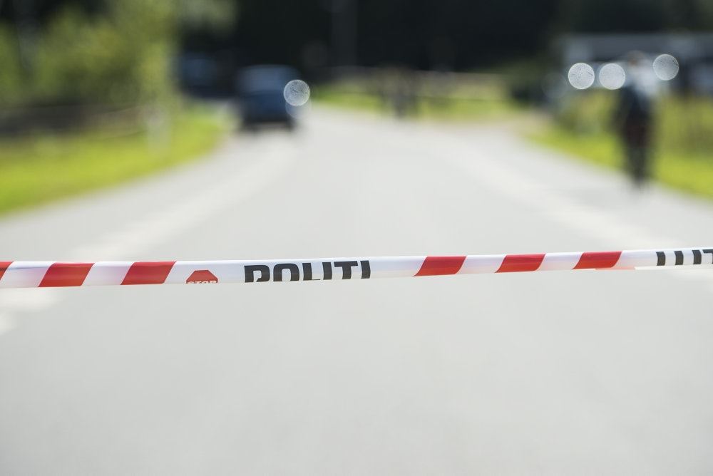 Politiafspærring på vej