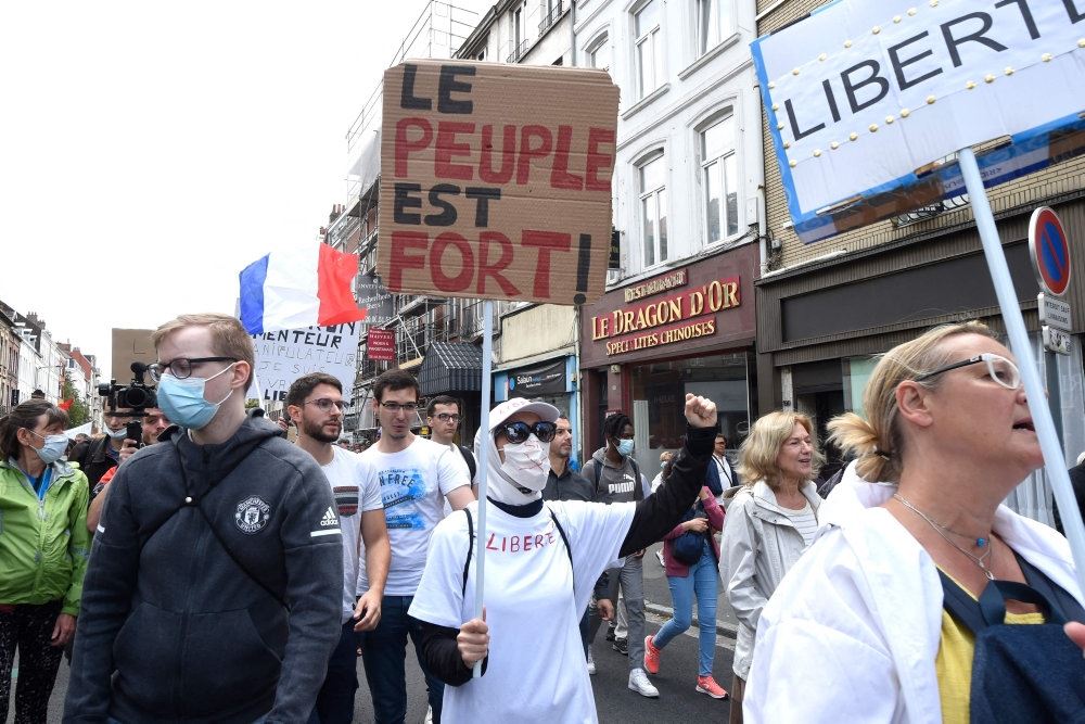 demonstranter på gaden i frankrig