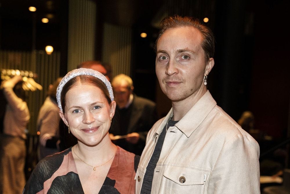 Line Kirsten Nikolajsen og Nicklas Søderberg Lundstrøm ved en premiere
