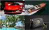 En sportsvogn, en speedbåd, en pool og en Guccitaske