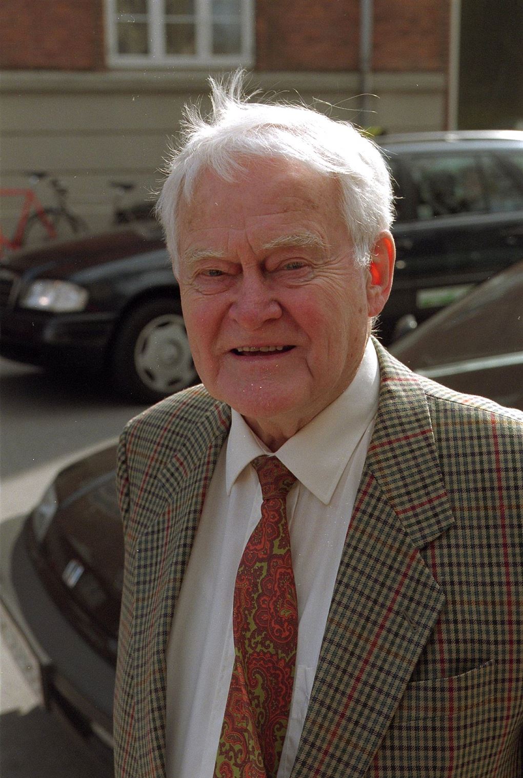 Ove Sprogøe smiler det er et af de sidste billeder, der er taget af ham