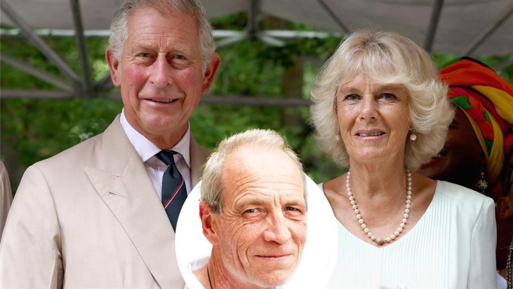 Et officielt billede af Camilla og Charles hvor der også er lagt et billede ind af deres såkaldte søn