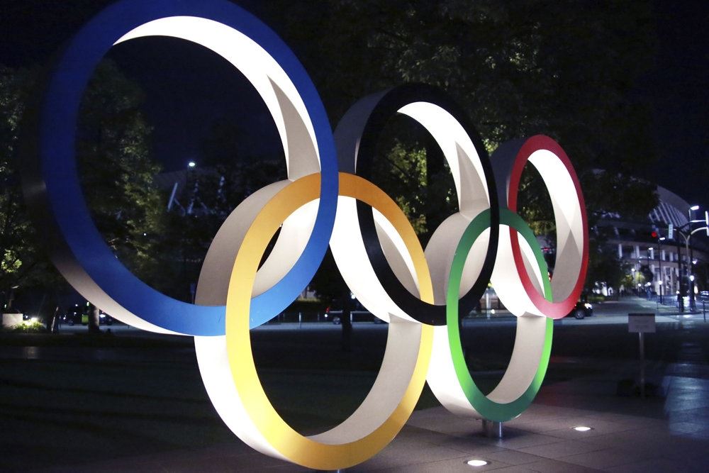 De fem ringe der symbolisere de olympiske lege