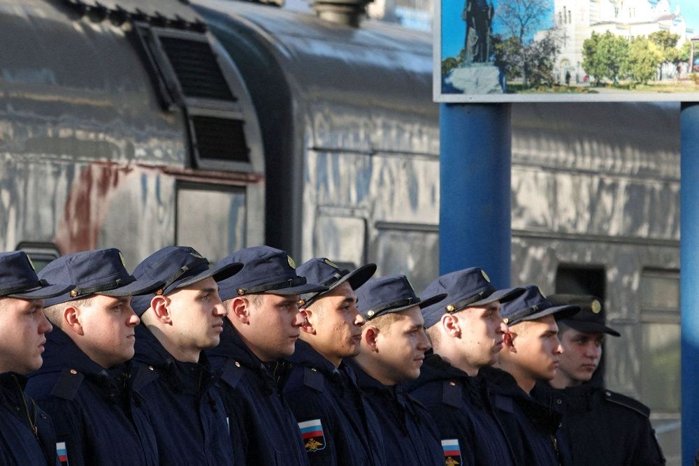 russiske soldater på række
