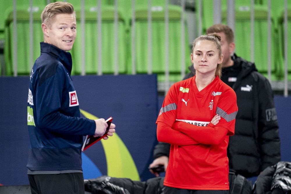 Cheftræner Jesper Jensen og Kaja Kamp