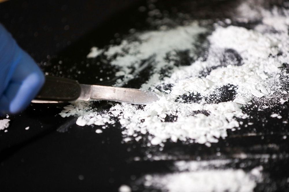 kokain på et bord