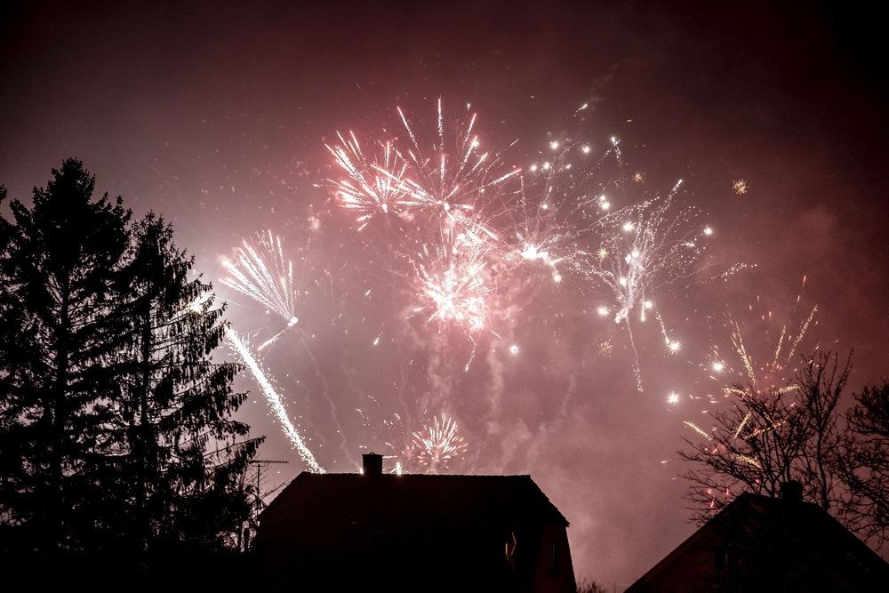 Fyrværkeri på himlen